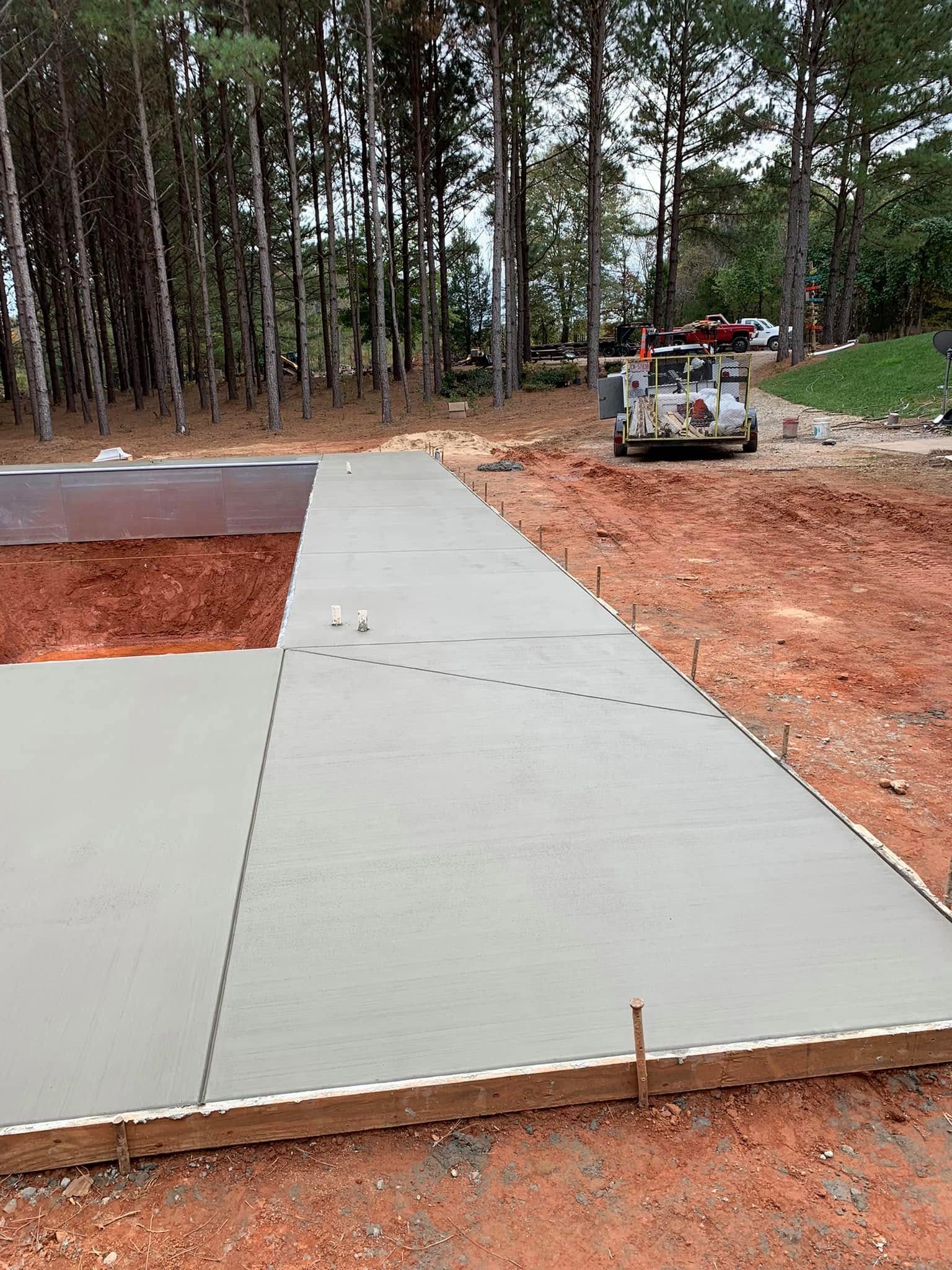 Concrete pool deck surface with room for outdoor seating
